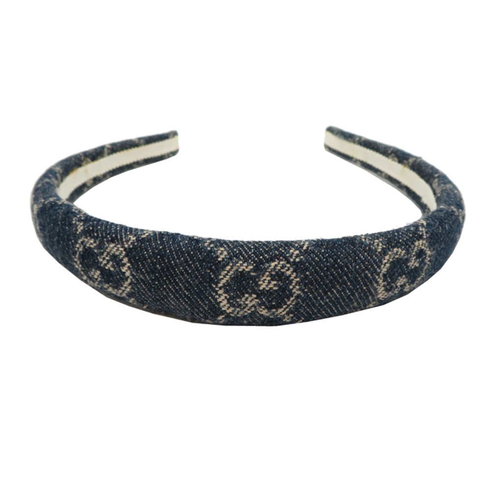 Gucci GG Denim Headband for Women, 652835, Blue
